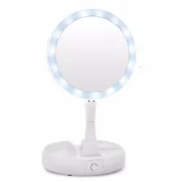 0032 Зеркало с подсветкой круглое  My Fold AWAY MIRROR    (48)