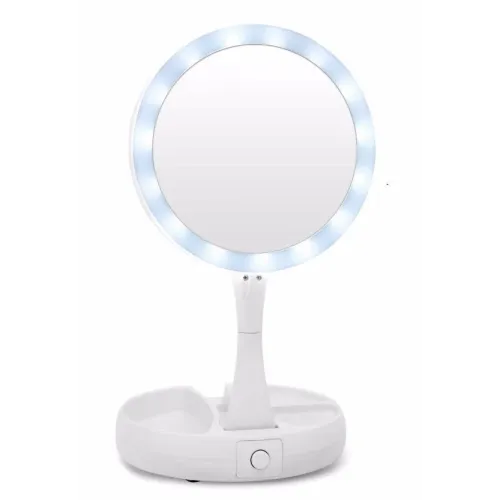 0032 Зеркало с подсветкой круглое  My Fold AWAY MIRROR    (48)